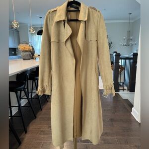 Zara Tan Midi Trench Coat
